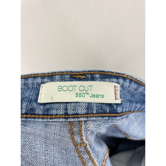 Levi’s 580 Jeans Women’s‎ Blue Medium Wash Bootcut Stretch Denim Classic 45x29 - Picture 4 of 8